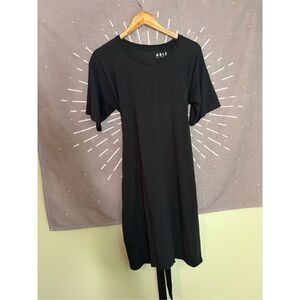 ABLE Tie Pima Cotton Black Maxi Dress